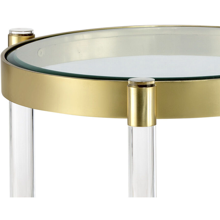 York 21.5 X 19.5 inch Brass End Table